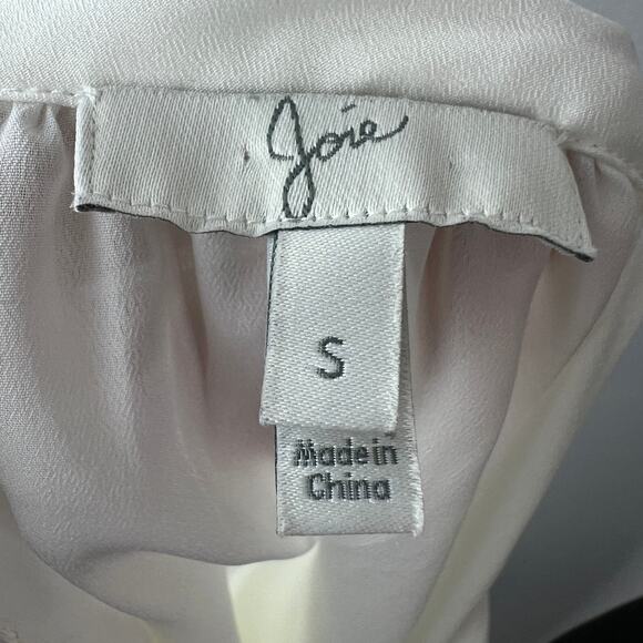 JOIE Yareli White Blouse Pleated Split Neck Raglan Sleeve Pullover Size Small S - Picture 8 of 10